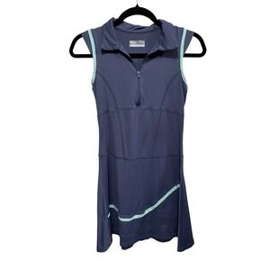 Lija Active Dress Womens XS Muted Blue Turquoise Quarter Zip Tennis Pickleball